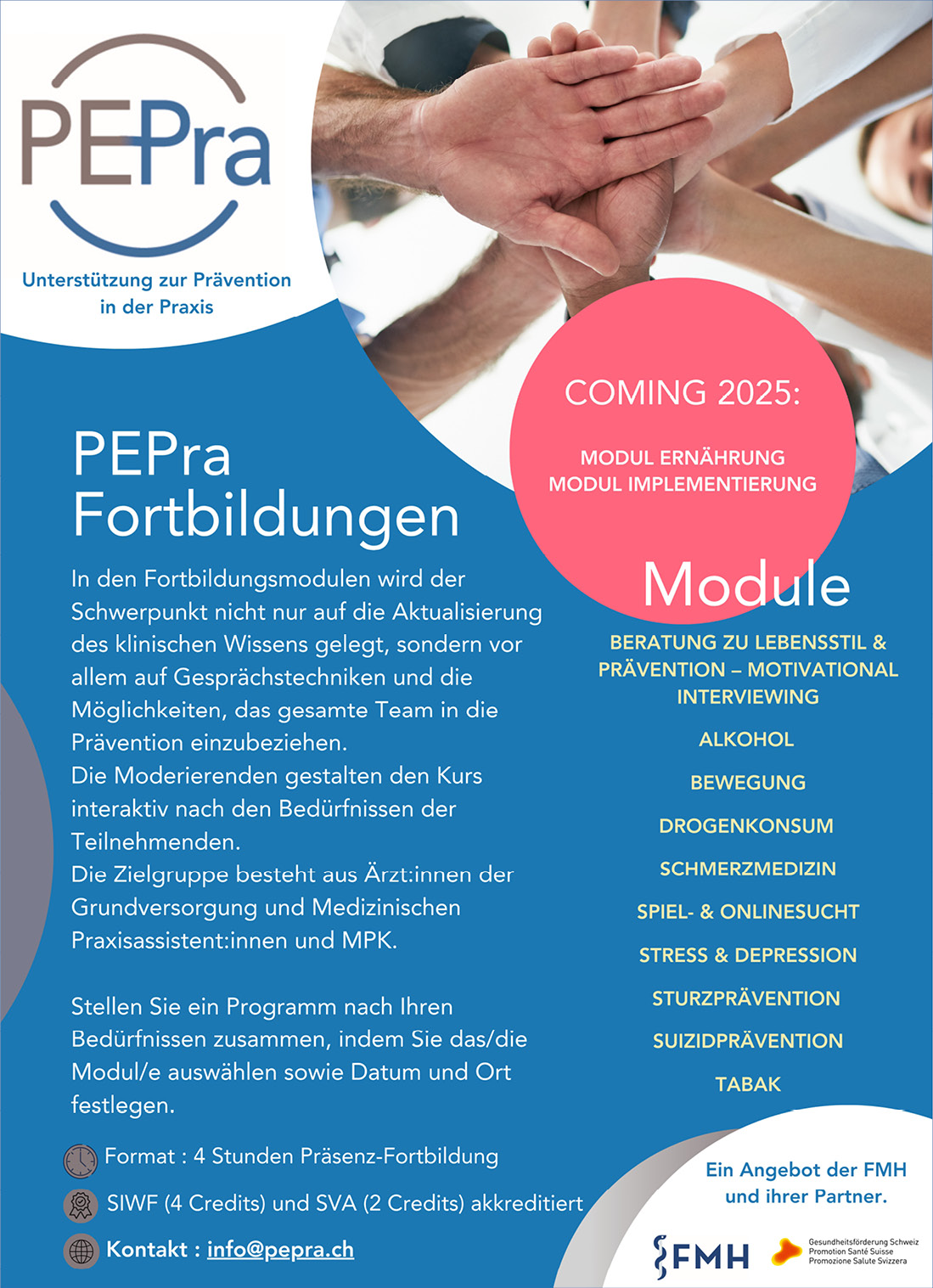 Flyer zu den PEPra Fortbildungen